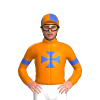 Orange, Royal Blue Maltese Cross And Armbands, Quartered Cap