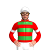 Red, Green Hoops, Red Sleeves, White Armbands And Cap