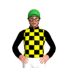 Black And Yellow Checks, Green Cap