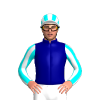 Deep Navy, White Wilannah Logo, White With Aqua Stripes Sleeves And Cap