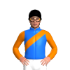 Blue, Orange Sash And Sleeves, Black Cap
