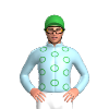 Light Blue, Green Circles And Cap