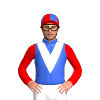 Royal Blue, Red And White Vee, Royal Blue Cobra, Red Sleeves, Red And Royal Blue Quartered Cap