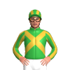 GREEN, GOLD CROSSED SASHES, GREEN SLEEVES. GOLD STRIPES, STRIPES CAP