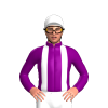 PURPLE, WHITE BRACES & CAP