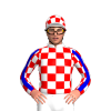 WHITE, RED CHECKS, WHITE SLEEVES, RED CHECKS, MEDIUM BLUE STRIPE,WHITE, RED CHECKS CAP