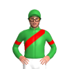 GREEN, RED SASH, RED ARMBANDS