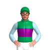 Emerald Green, Purple Band, Light Blue Sleeves & Emerald Green Cap