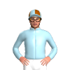 LIGHT BLUE, BROWN FIVE SPOTS, QUARTERS CAP