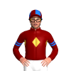 MAROON,GOLD DIAMOND BAND,MAROON SLEEVES, BLUE, GOLD, BLUE ARMBANDS, MAROON CAP, BLUE QUARTERS