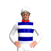 Red, Dark Blue And White Hoops, Sleeves And Cap