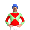 PALE GREEN , RED DIABLO, DIABLO SLEEVES, Royal Blue cap
