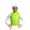 YELLOW GREEN, LIGHT PINK HOOP , WHITE SLEEVES, White and Light Blue quartered cap