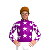 PURPLE, WHITE STARS, CHECKS SLEEVES, Brown cap