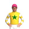 SUNGLOW,DARK GREEN STAR,SUNGLOW SLEEVES,WHITE HOOPS, Pink cap