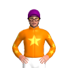 ORANGE, SUNGLOW STAR, RED SLEEVES ,SUNGLOW  STARS, Purple cap