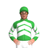 GREEN, WHITE CHEVRONS, GREEN SLEEVES, WHITE CHEVRONS, Green cap