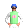 LIGHT GREEN, PINK SHERBET DISC, WHITE SLEEVES, Royal Blue cap
