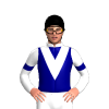NAVY, WHITE VEE, WHITE SLEEVES, NAVY ARMBANDS, WHITE COLLAR, Black cap