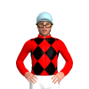 RED, BLACK DIAMOND CHECKS, RED SLEEVES, Light blue cap