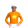 ORANGE, SUNGLOW STAR, RED SLEEVES ,SUNGLOW  STARS, White cap