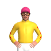 SUNGLOW,RED DIAMOND HOOP, DIAMOND STRIPE SLEEVES, Pink cap