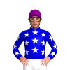 MEDIUM BLUE, WHITE STARS , STARS SLEEVES, Purple cap