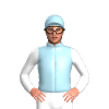 LIGHT BLUE, RED DIAMOND HOOP, WHITE SLEEVES, Light blue cap