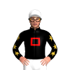 BLACK, RED CADRE, BLACK SLEEVES, GOLD STARS, White cap