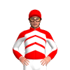 RED,WHITE CHEVRONS, DIABLO SLEEVES, Red cap
