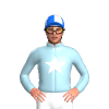 LIGHT BLUE,WHITE STAR, Blue and White quartered cap