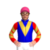 MEDIUM BLUE,GOLD VEE,RED SLEEVES,GOLD CHEVRONS, Pink cap