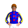 MEDIUM BLUE,RED STARS,MEDIUM BLUE SLEEVES,YELLOW STRIPES,MEDIUM BLUE CUFFS, Brown cap