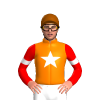 ORANGE, WHITE STAR, RED SLEEVES, WHITE ARMBANDS, Brown cap