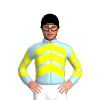 LIGHT BLUE, YELLOW CHEVRONS , CHEVRONS SLEEVES, Black cap