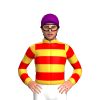 SUNGLOW, RED HOOPS , HOOPS SLEEVES, Purple cap