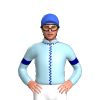 LIGHT BLUE, NAVY SEAMS, ARMBANDS, Royal Blue cap