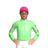 PALE GREEN ,RED DIAMOND,PALE GREEN SLEEVES,RED DIAMOND STRIPE, Pink cap