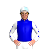 MEDIUM BLUE,WHITE DIAMOND HOOP, WHITE SLEEVES, MEDIUM BLUE DIAMOND STRIPE SLEEVES, White and Light Blue quartered cap