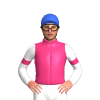 PINK,WHITE DIAMOND,WHITE SLEEVES,PINK ARMBANDS, Royal Blue cap