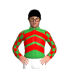 GREEN, RED CHEVRONS, CHECKED SLEEVES, Black cap