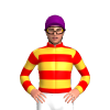RED, SUNGLOW HOOPS, SLEEVES, RED HOOPS, Purple cap