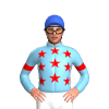 SKY BLUE, RED STARS, SKY BLUE SLEEVES, RED ARMBANDS, Royal Blue cap