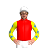RED,YELLOW DIAMOND,YELLOW SLEEVES,BLUE STARS, White cap