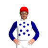 WHITE, NAVY SPOTS, SLEEVES, Red cap