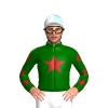 DARK GREEN, FIREBRICK STAR, BLACK SLEEVES, FIREBRICK STARS, White and Light Blue quartered cap