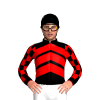 BLACK, RED CHEVRONS, CHECKS SLEEVES, BLACK CUFFS, Black cap