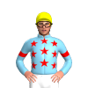 SKY BLUE, RED STARS, SKY BLUE SLEEVES, RED ARMBANDS, Yellow cap