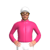 PINK,WHITE HOOP, White cap
