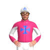 Pink, Royal Blue Maltese Cross, White Diabolo Sleeves, White Cap, Royal Blue Maltese Cross